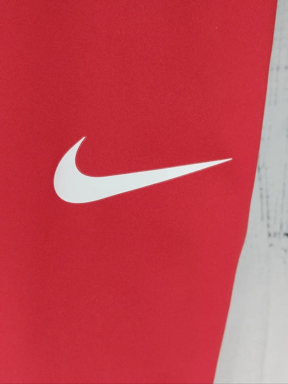 Nike Red Compression Activewear Athleisure Gym Wear Leggings with White Swoosh